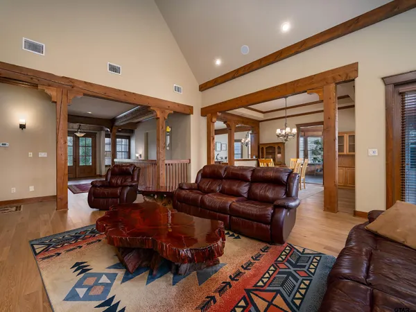 a living room with furniture