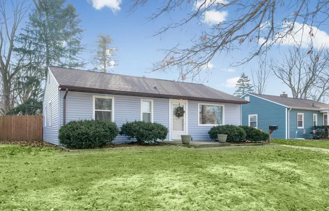 a view of a house with garden