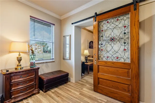 a living room with furniture