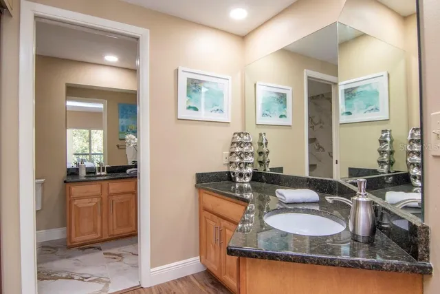 a view of a building from a balcony