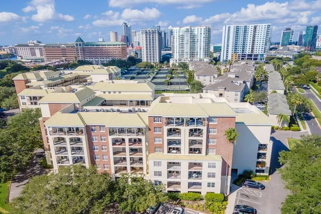 an aerial view of a city