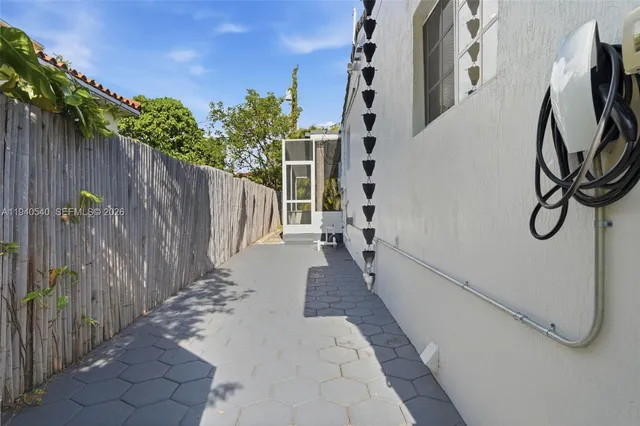 a view of entryway with wooden floor