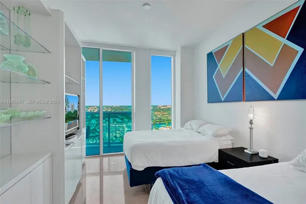 a view of a city skyline from a terrace