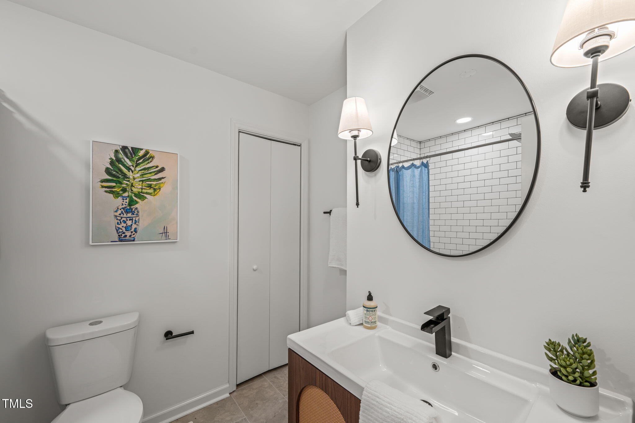 316 Ebon Road Durham, NC 27713 - Photo 22 of 48 a bathroom with a toilet a sink and mirror