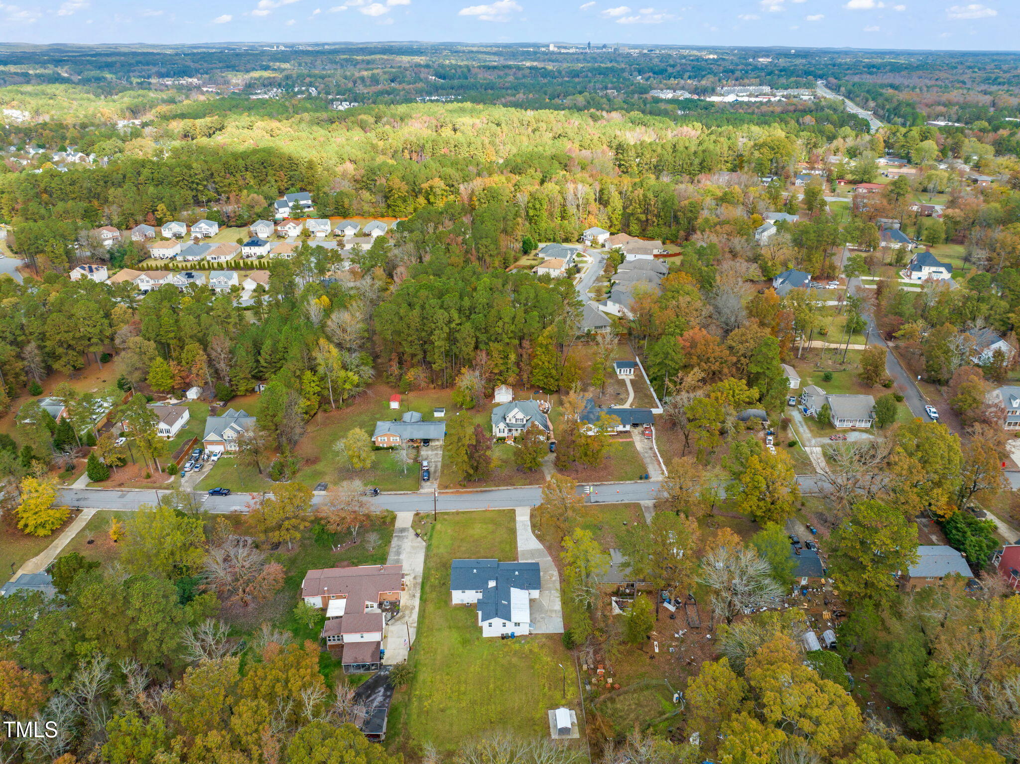 316 Ebon Road Durham, NC 27713 - Photo 36 of 48 an aerial view of residential houses with outdoor space