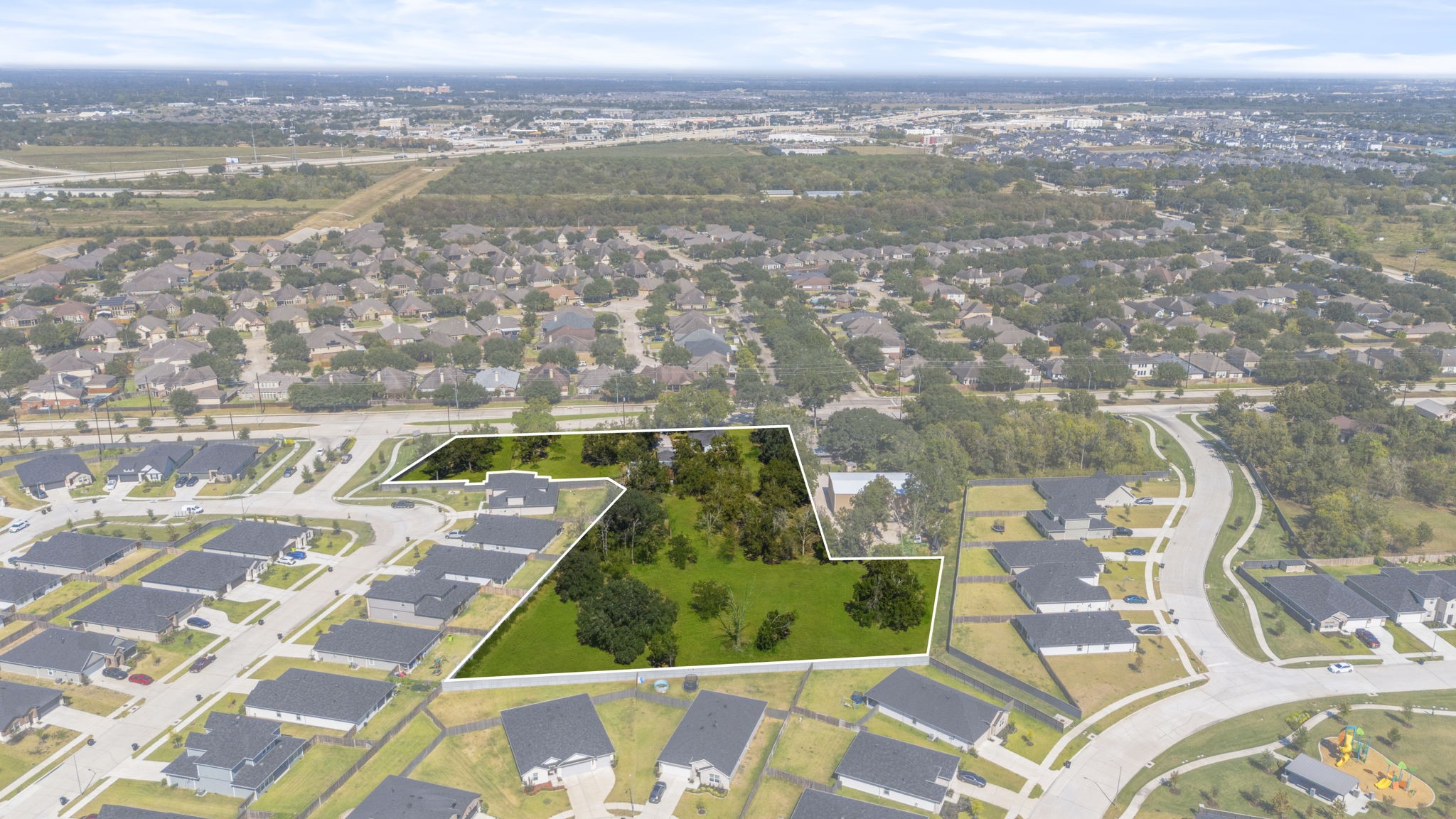 5418 Bryan Road Rosenberg, TX 77469 - Photo 1 of 49 an aerial view of lake and residential houses with outdoor space