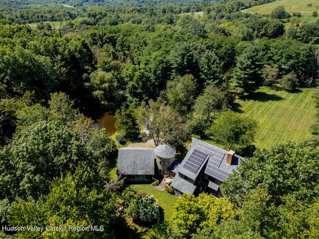 455 Post Hill Road Craryville, NY 12521 - Photo 45 of 53 an aerial view of a house with a yard and lake view