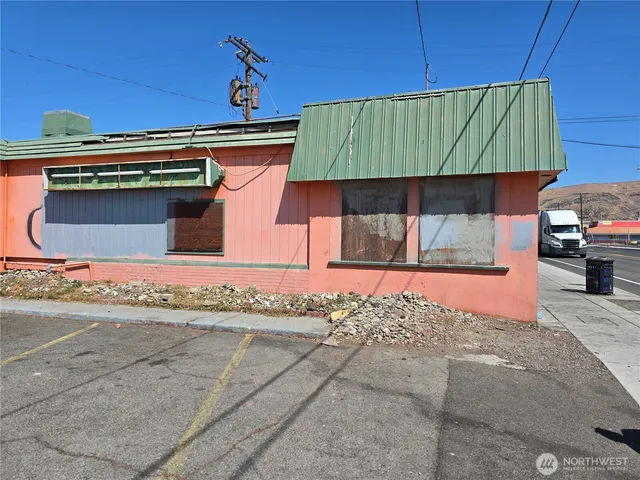 a view of a wooden door