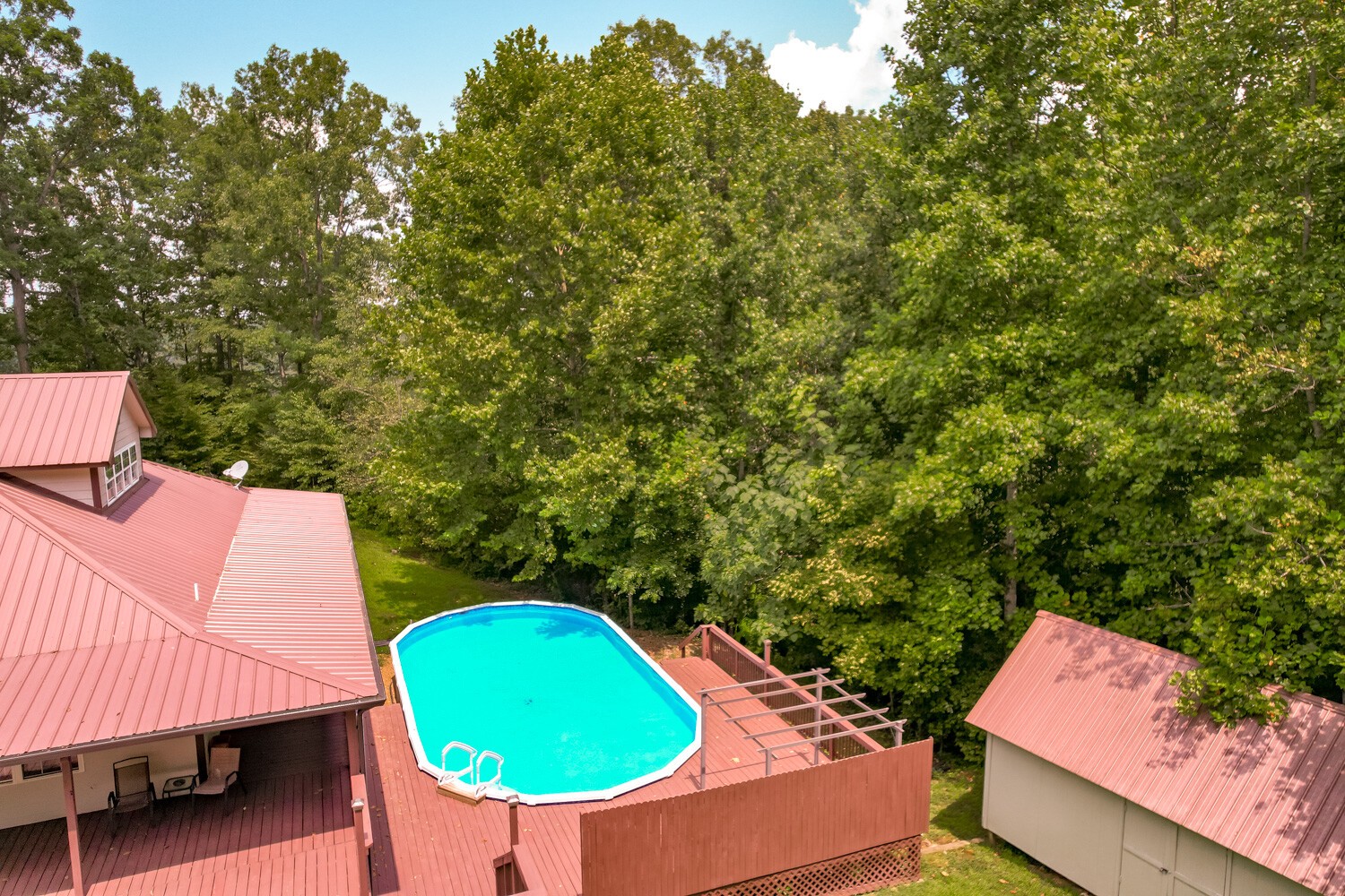 415 French Hill Road Tennessee Ridge, TN 37178 - Photo 48 of 48 an aerial view of a house with swimming pool and yard