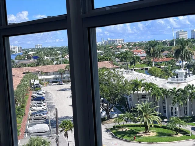 a view of a garden from a window