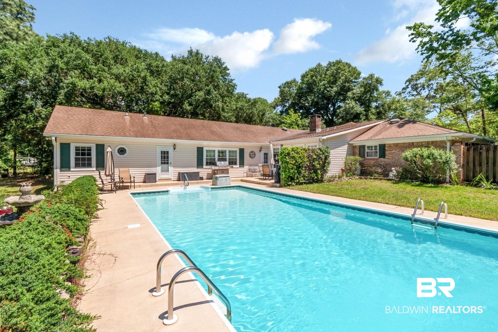8220 Fordham Road Mobile, AL 36619 - Photo 27 of 41 View of pool with a patio area, entry steps, and a fenced in pool