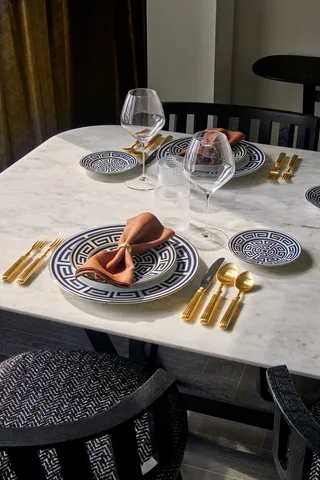 a close view of dining table