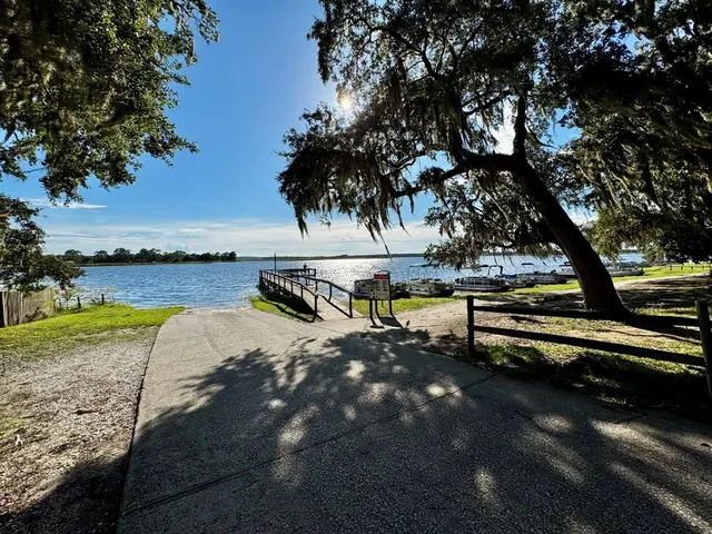 a view of a lake with houses