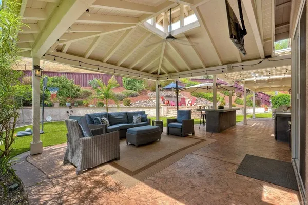 a view of a patio