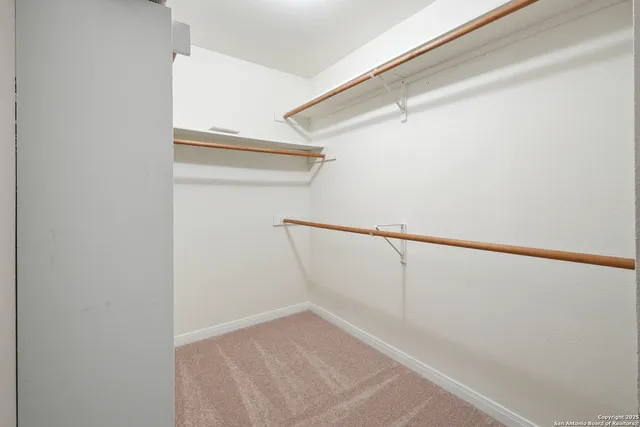 a view of small space with racks on the wall