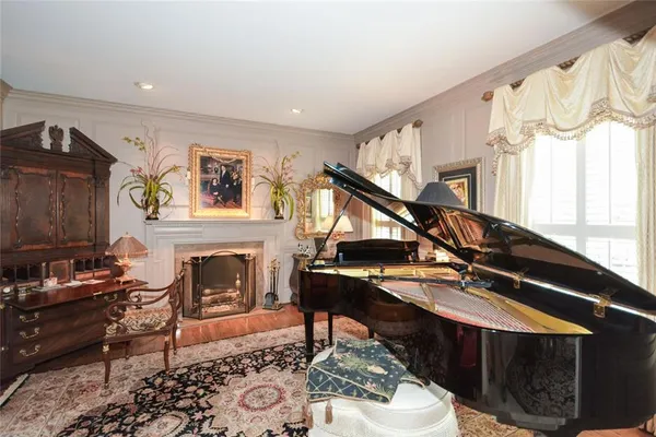 a kitchen island with granite countertop dining room