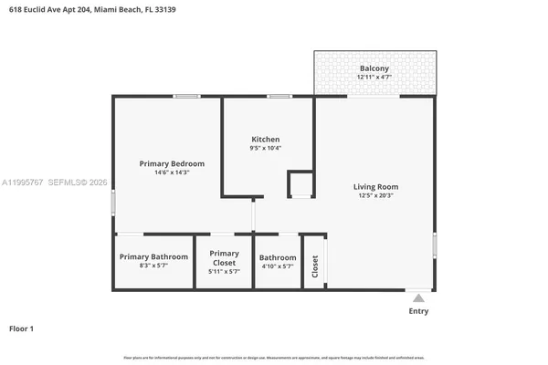 $2,400 | 618 Euclid Avenue, Unit 204, Miami Beach, FL 33139