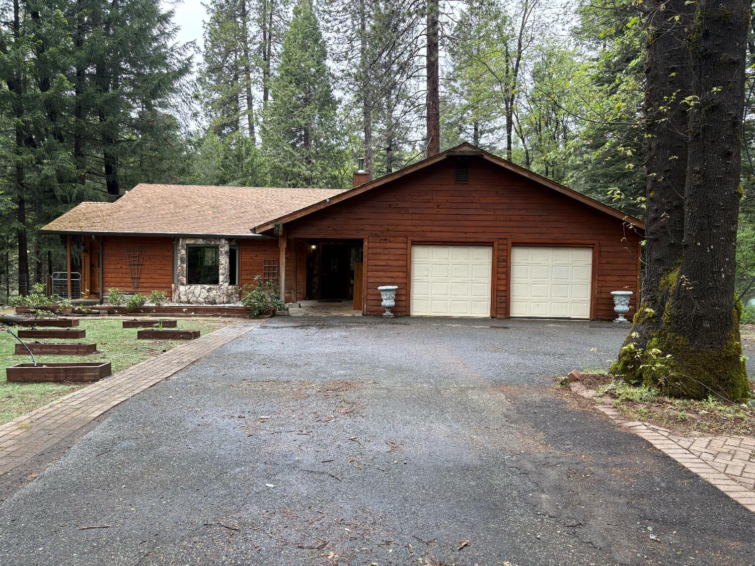 Beautiful custom home nestled in the woods.