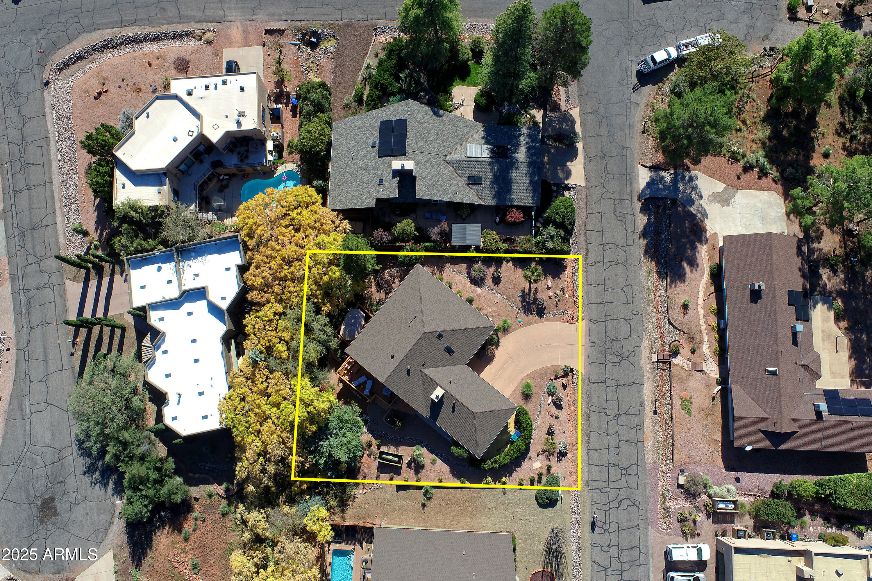 30 Box Canyon Road Sedona, AZ 86351 - Photo 25 of 30 an aerial view of residential houses with outdoor space and parking