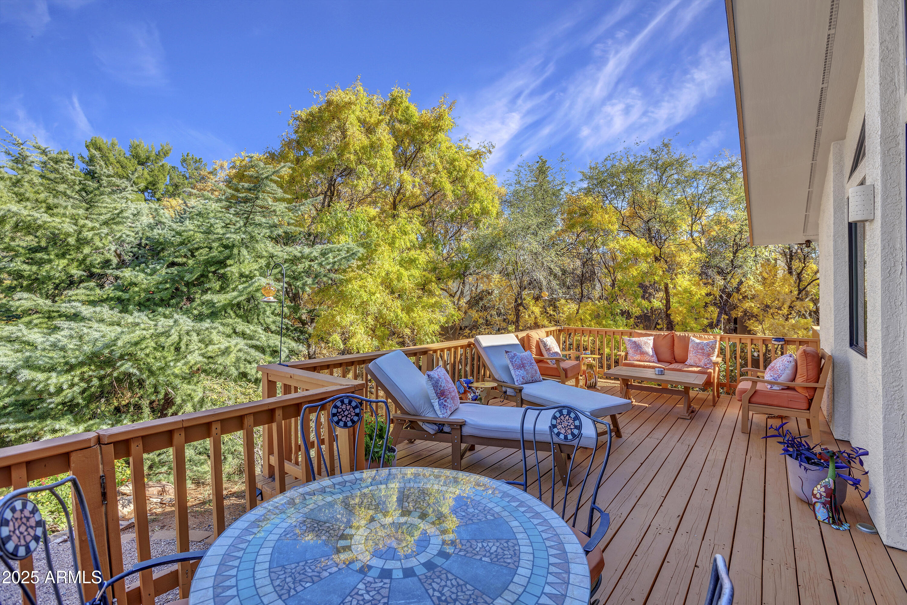 30 Box Canyon Road Sedona, AZ 86351 - Photo 7 of 30 a balcony with wooden floor table and chairs