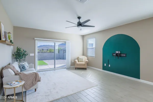 a living room with furniture