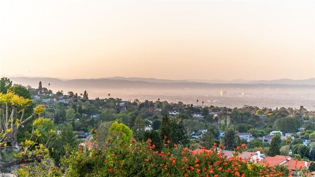 a view of city and mountain