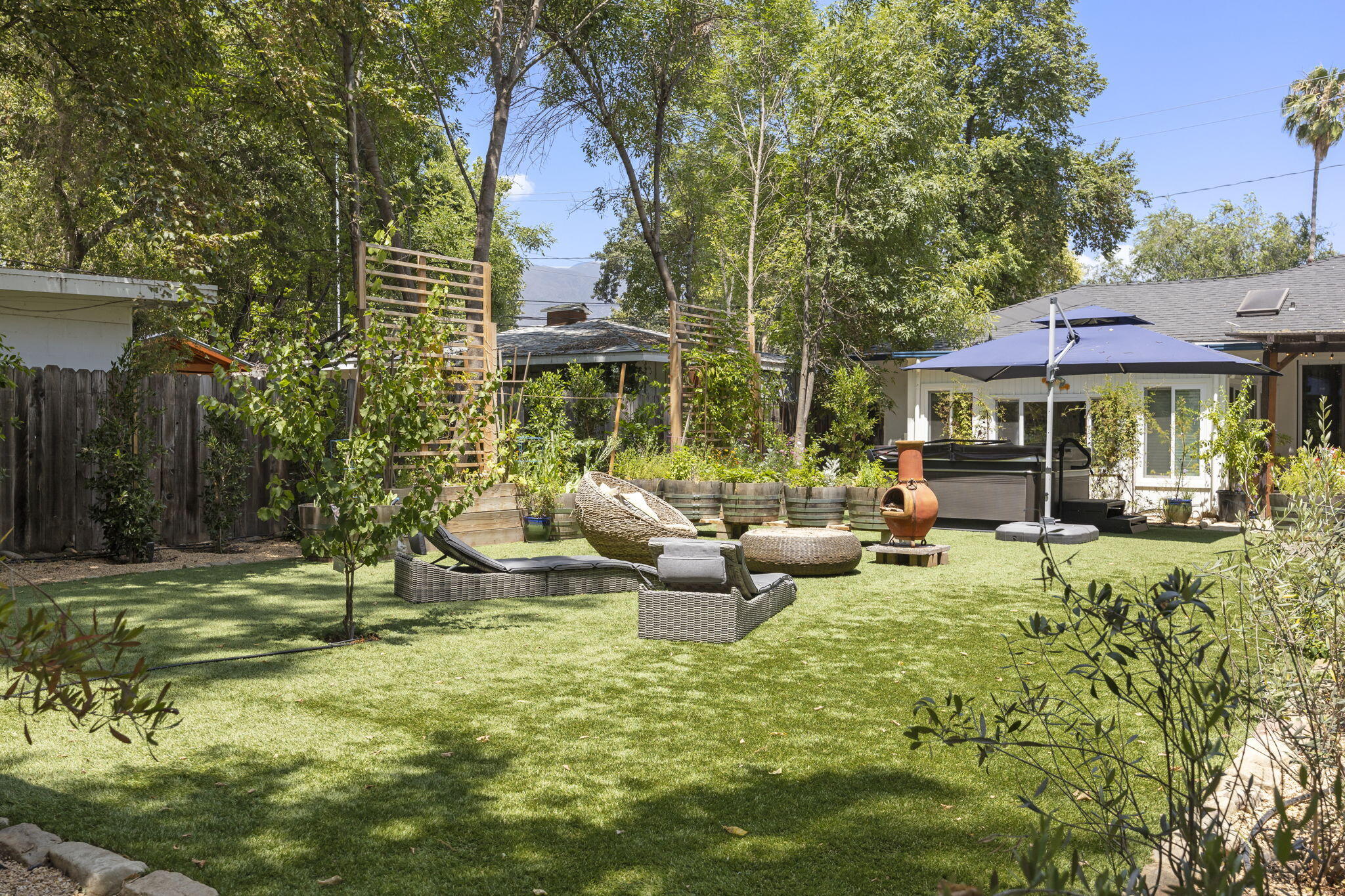 301 Park Road Ojai, CA 93023 - Photo 35 of 38 a view of a house with backyard porch and sitting area