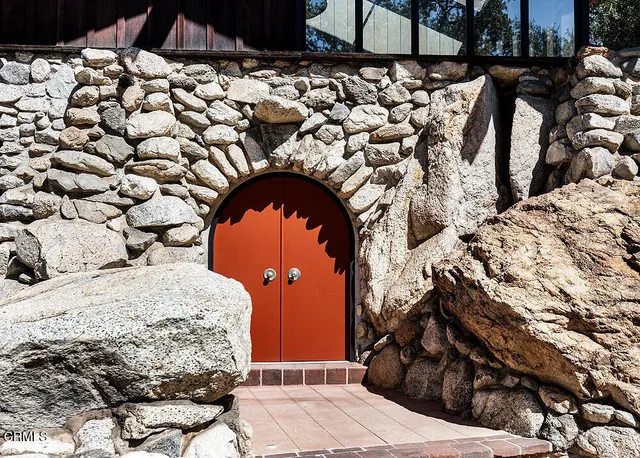 a close up of a fireplace