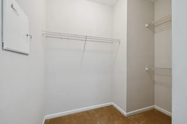 a view of small space with racks on the wall