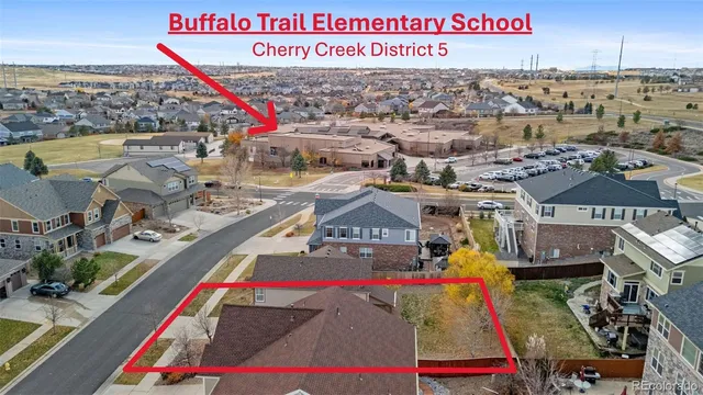 an aerial view of multiple house