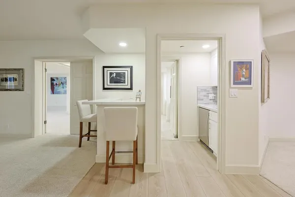 a view of elevator with hallway