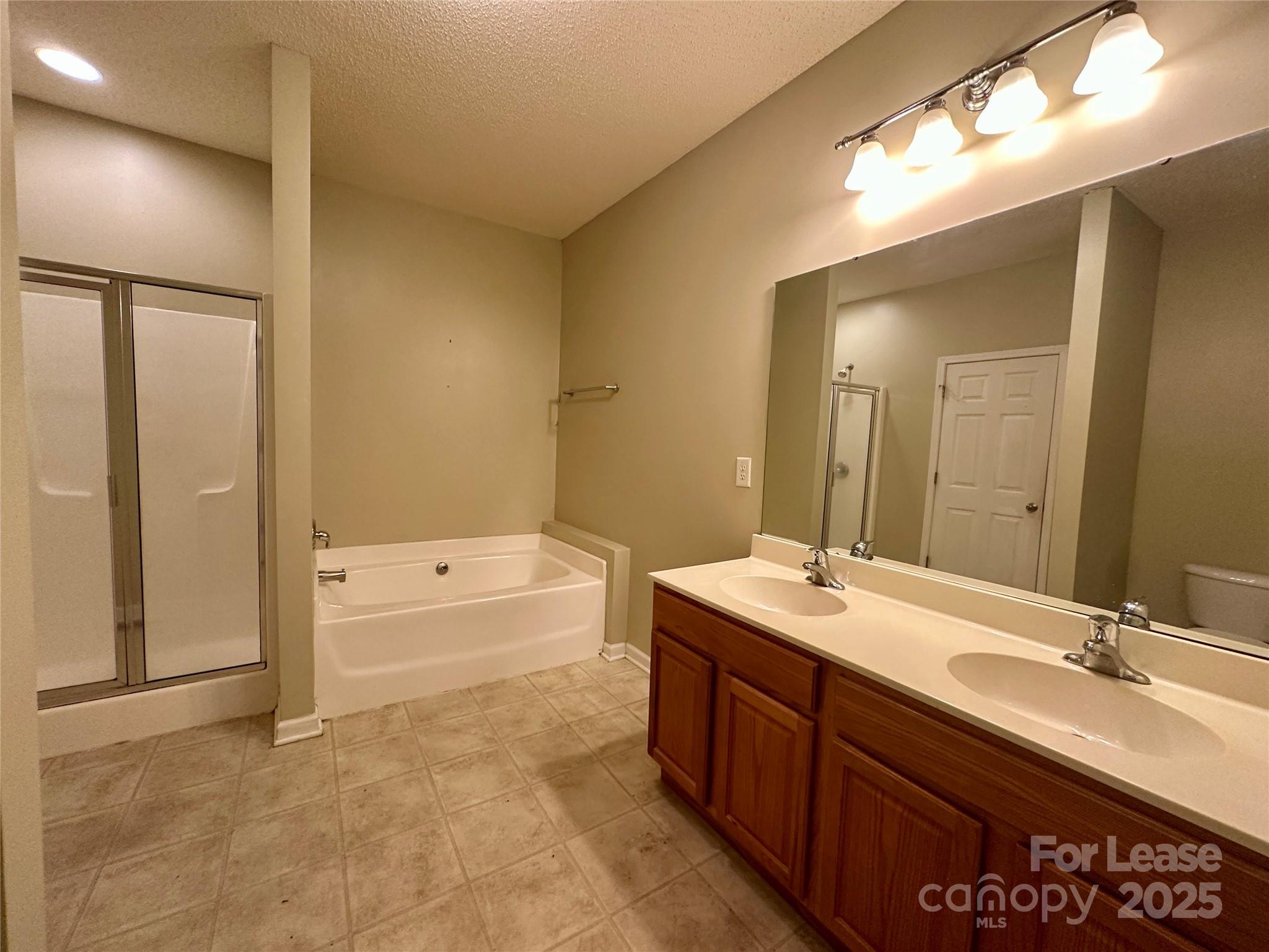 3331 Robinwood Road Gastonia, NC 28054 - Photo 10 of 14 a bathroom with a tub double vanity sink and mirror