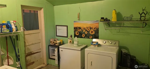 a view of kitchen and dining room