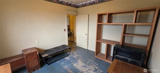 a view of an entryway with hardwood