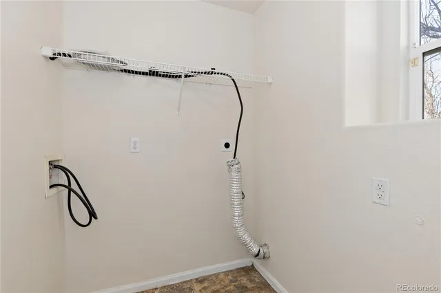 a view of small space with racks on the wall