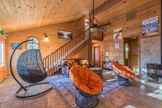 a living room with furniture