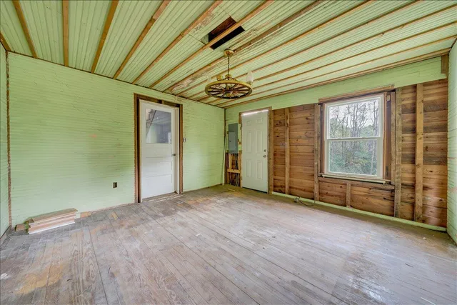 a view of a livingroom with a staircase