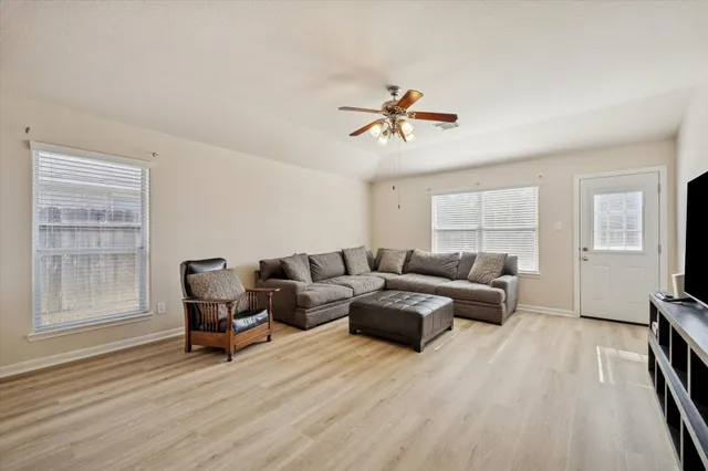 a living room with furniture