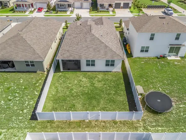 an aerial view of a house