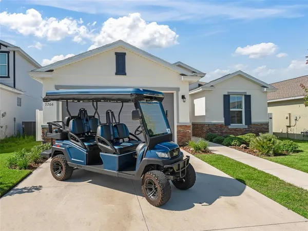 a view of car parked in front of house