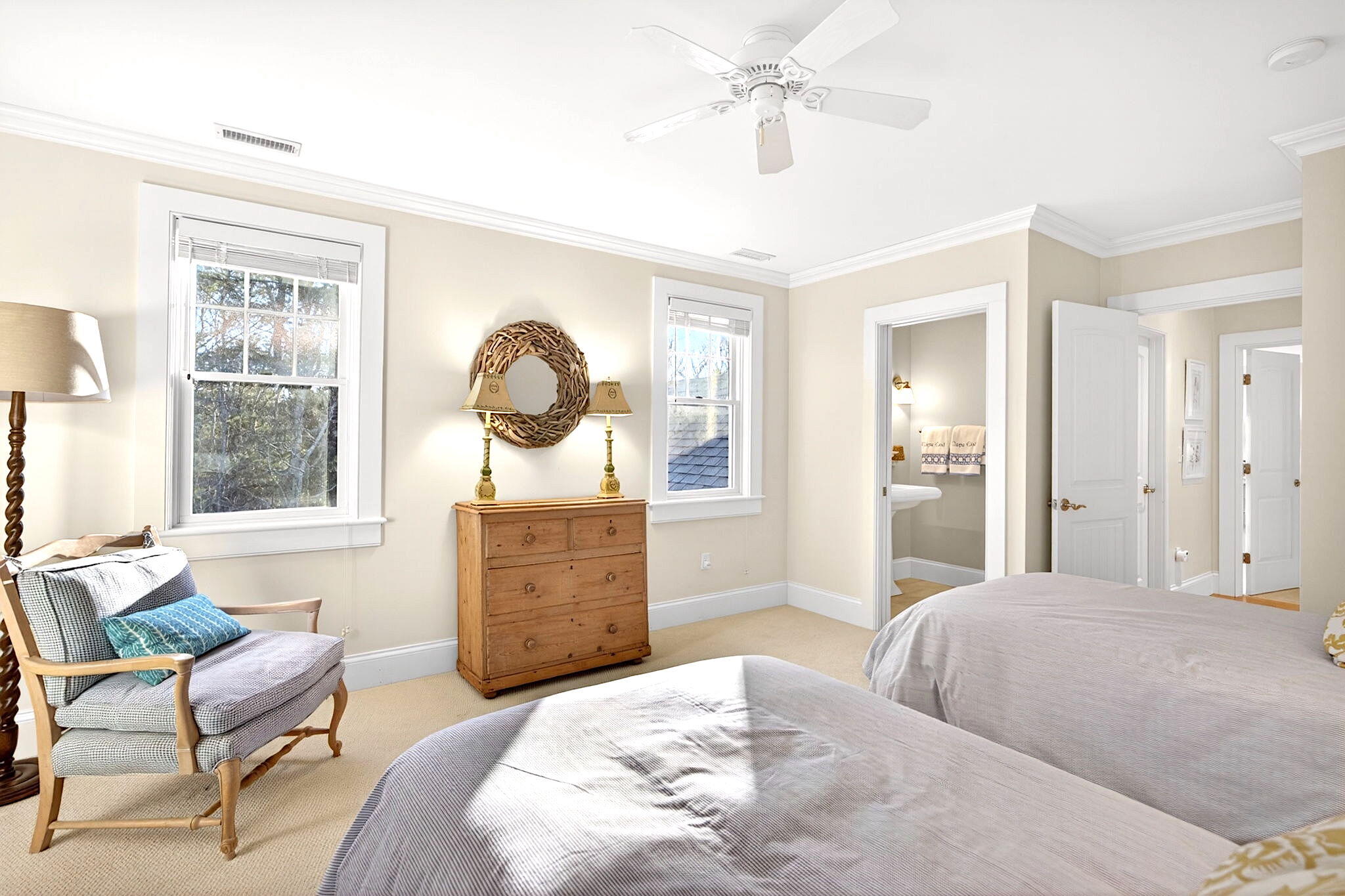 205 Little River Road Cotuit, MA 02635 - Photo 28 of 60 a bedroom with a bed furniture and a window