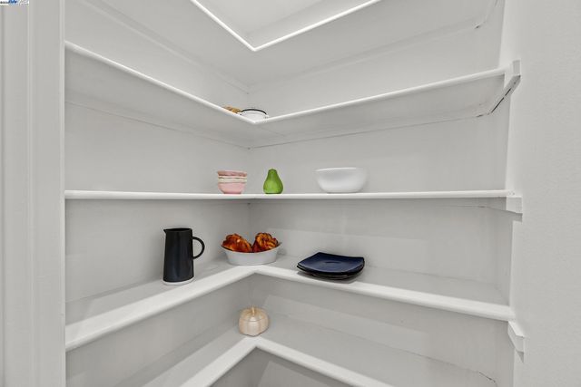 a view of storage and white door