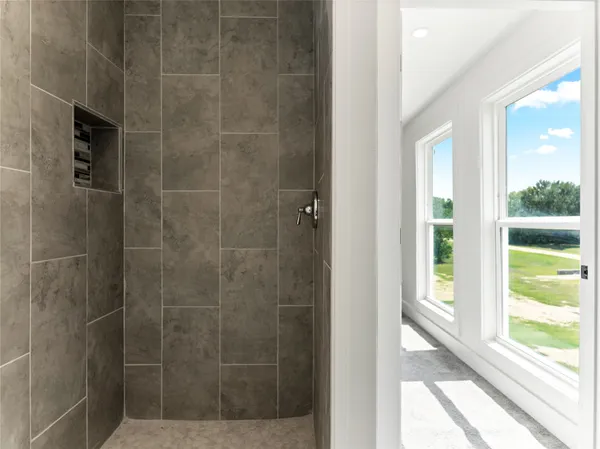 a bathroom with a shower