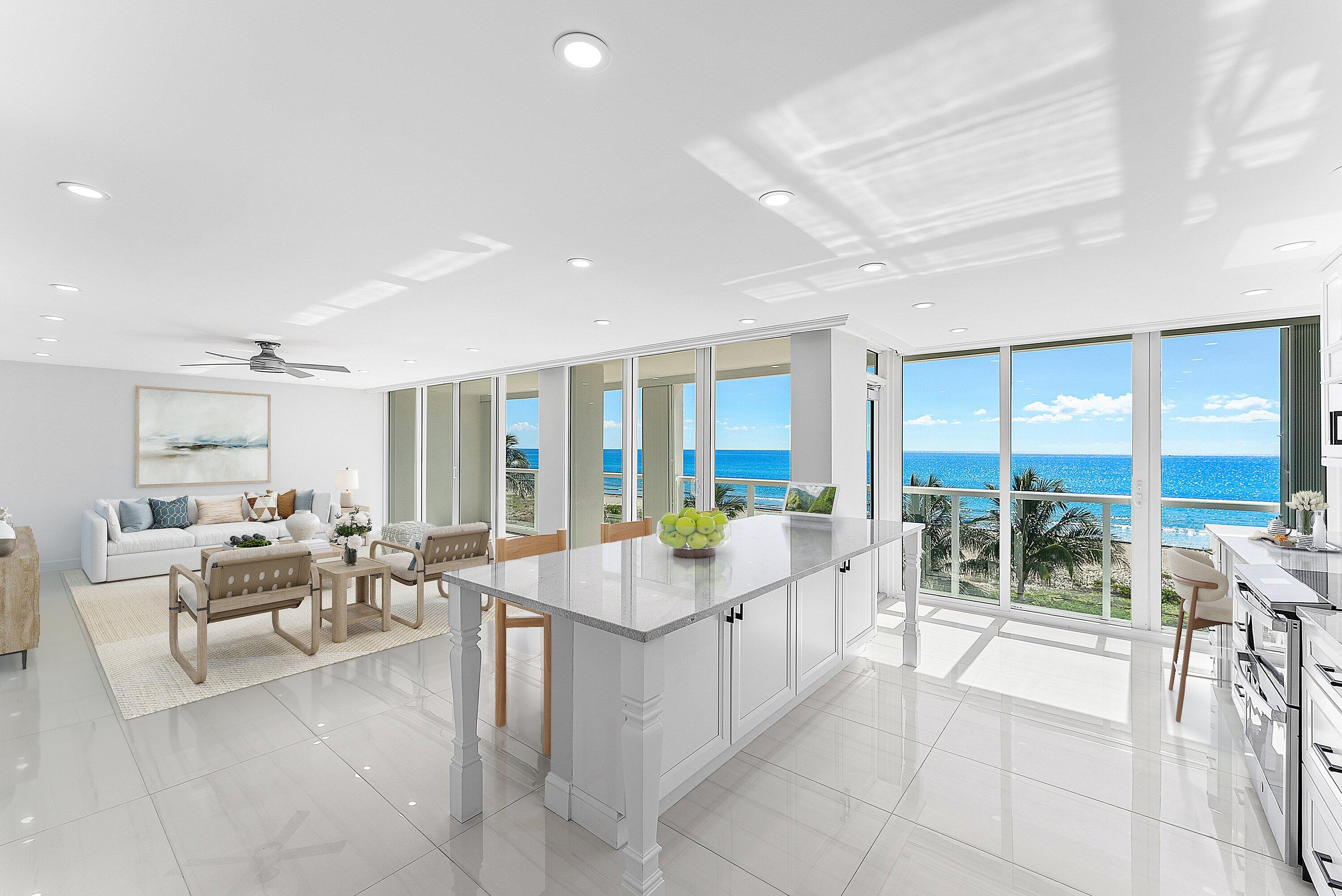 2800 South Ocean Boulevard, Unit 4E Boca Raton, FL 33432 - Photo 7 of 51 a large living room with large windows