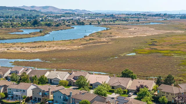 an aerial view of residential building and trees