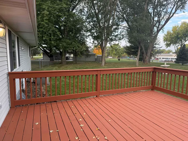 a view of wooden deck