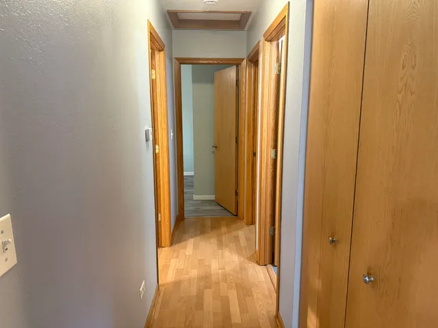 a view of a bathroom with a glass door