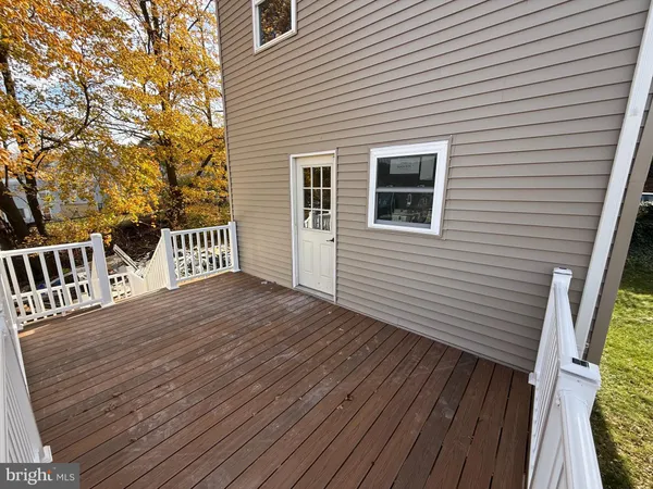 a view of a wooden deck