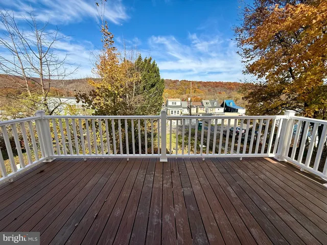 a view of wooden deck