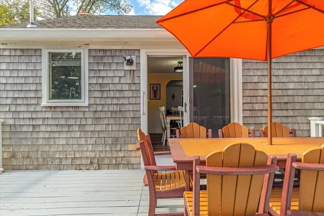 a view of outdoor space with seating area